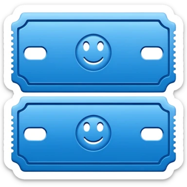 Blue ticket sticker