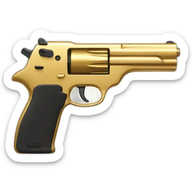 A gold gun  sticker