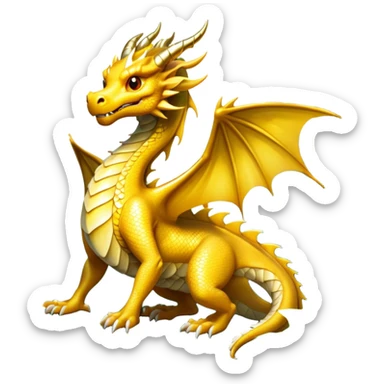 Gold dragon in the forest sticker