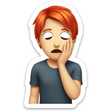 face palm emoji with red hair sticker