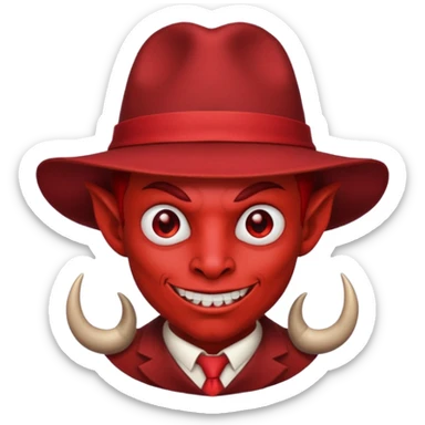 Hatted Devil with red fedora sticker