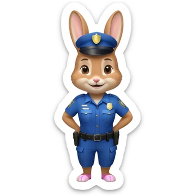 full body of police Judy in Zootopia sticker