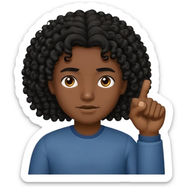 Persona de color con el pulgar arriba con el pelo colocho y más maliante sticker