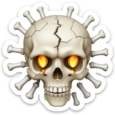 exploding skull head  sticker