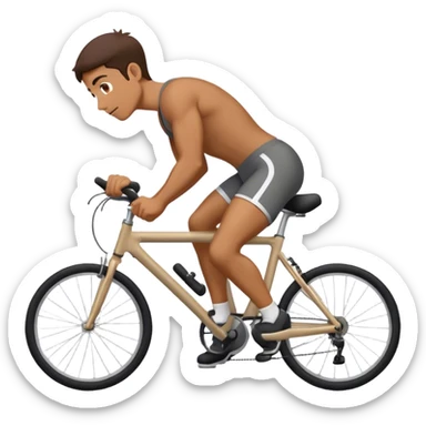 man bicycle-crunches exercise sticker