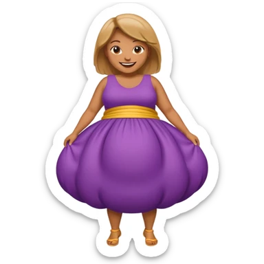  tan skin woman with big inflated belly sticker