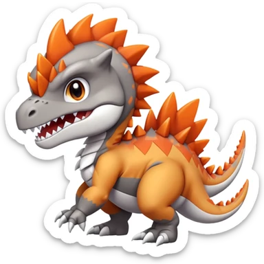 Cute Baby Chibi Tyrantrum-Tyrunt-hybrid (full body) sticker