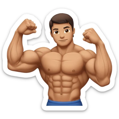 Only Left arm bicep flexing emoji , only show the arm sticker