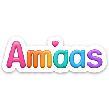 Amigas Word in colorful colors sticker