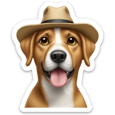 Dog wearing hat sticker