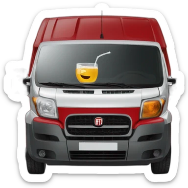 Fiat Ducato red bad guy drinking in sticker