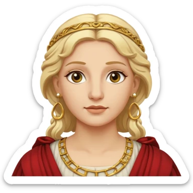 Ancient Roman woman with earrings and blonde hair sticker
