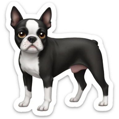 Create a Boston terrier that is a little chubby sticker