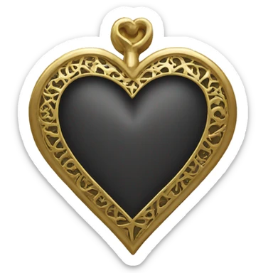 gold gothic heart sticker