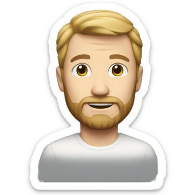 memoji white guy with french crop and little beard sticker