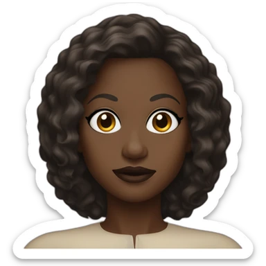 viola davis with a round face and long dark hair and hoop earrings sticker