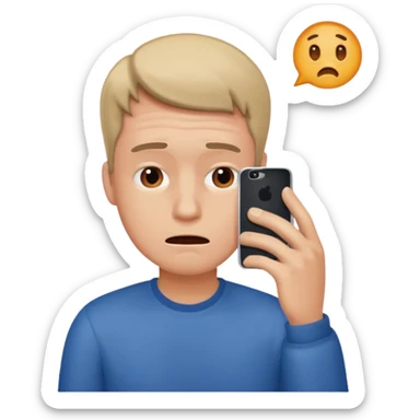 man stressed while watching mobile sticker