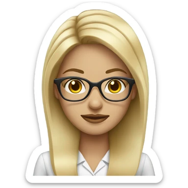 Female corporate eyes blonde hair with glasses  sticker