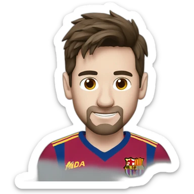 messi with a madrid shirt sticker
