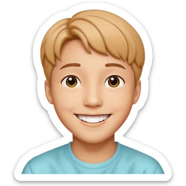 J-hope as a cheerful emoji with a bright smile sticker