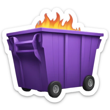 Purple dumpster fire sticker