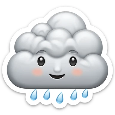 rainy white Cloud sticker