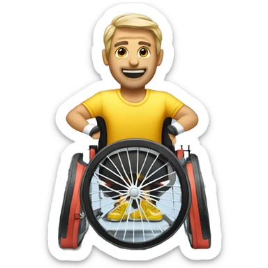 emoji que sea de un discapacitado en silla de rueda en el tenis sticker