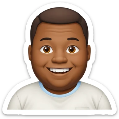 Fat black man missing half of front tooth sticker