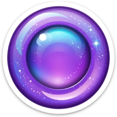 Glitter purple and cian inner circle sticker
