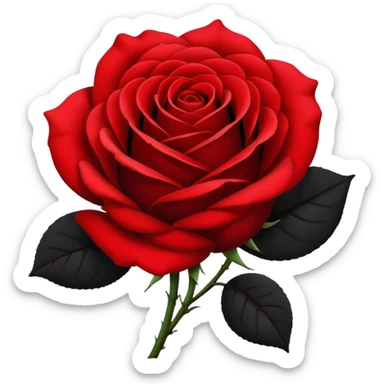 red and black  mix half  rose sticker