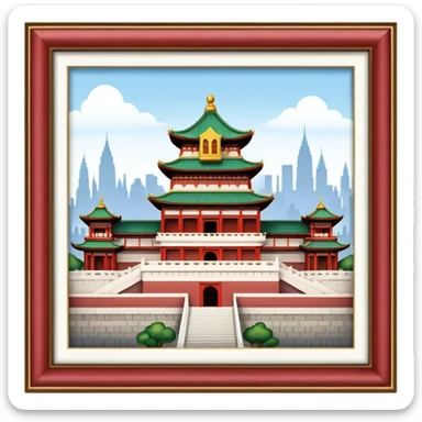 Cinematic Realistic Imperial City of Hu·∫ø Landmark Emoji, showcasing historic palaces and temples rendered with intricate textures and regal, soft lighting. sticker