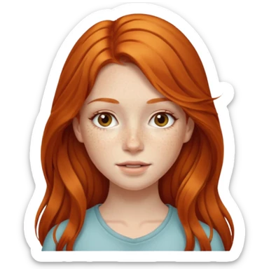 Beautiful girl with long ginger hair  sticker