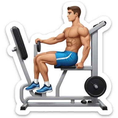 side-view of guy using calf-raise machine sticker