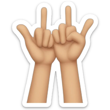 The two hands close side by side with just the middle and index fingers raised sticker