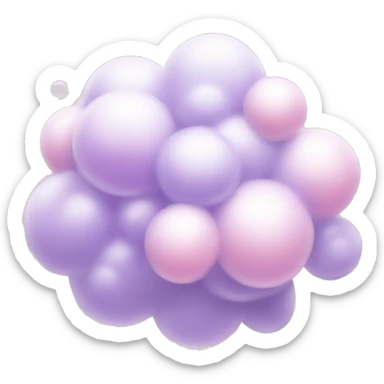 A cluster of fluffy, sparkling bubbles in pastel pink, white, or lavender. sticker