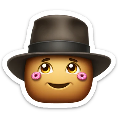 A hat on a hat wearing spats & sodas, thinking of donuts sticker