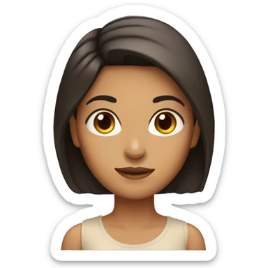 Women with dark brown hair and eyes and tan skin  sticker