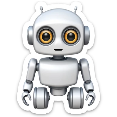 robot old cartoon simple kid toy white innocent funny adorable sticker