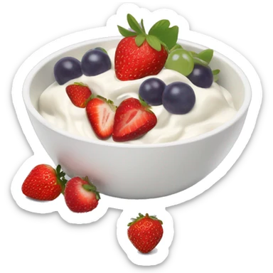 fruit yogurt bowl with strawberries and grapes sticker