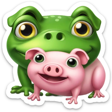 Frog and pig sticker