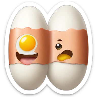 2 eggs aside big sausage sticker