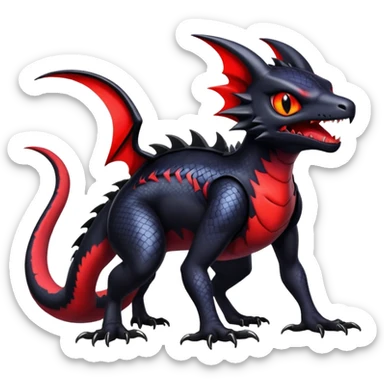 Shiny Epic Badass Gothic Noibat-Salandit-Litten-Hybrid sticker