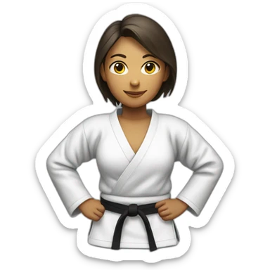 Woman with a pitcher wearing a Jiu-Jitsu Gi sticker
