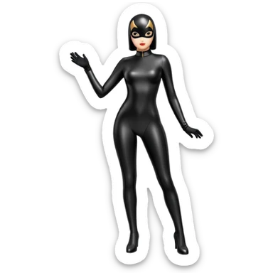 black latex suit sticker