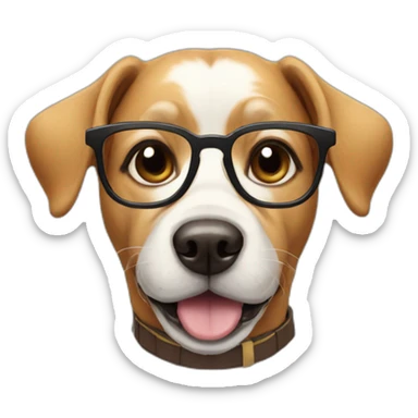 dog whith glasses sticker