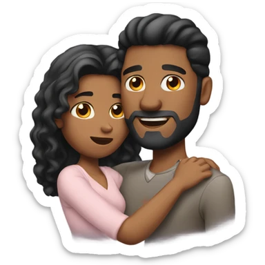 A man holding his girlfriend  sticker