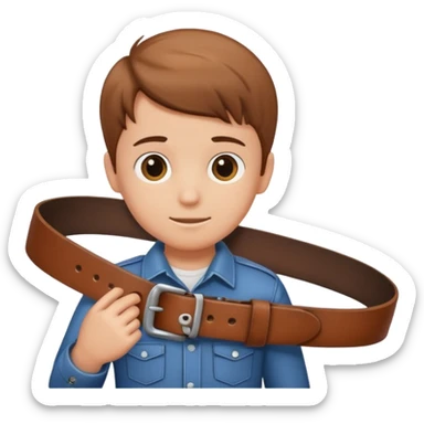 Belt in a boy hand sticker
