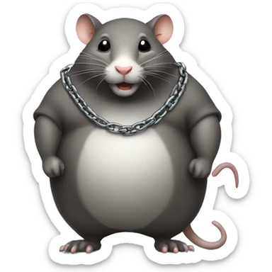 Big fat rat with a chain sticker