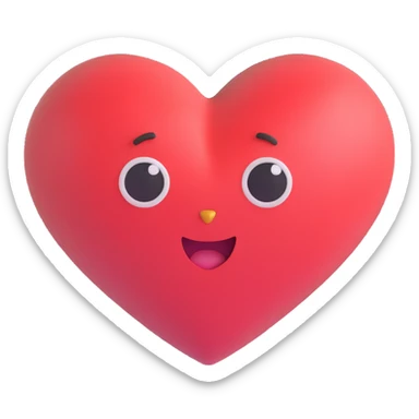 heart with a cute face, symbolizing being in love sticker