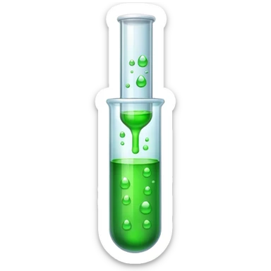 test tube with green liquid sticker